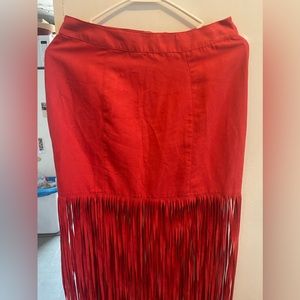 H&M Coachella pink fringe skirt sz 36